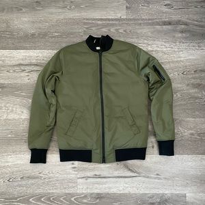 RARE Blanc Noir Army Green Zip front bomber jacket